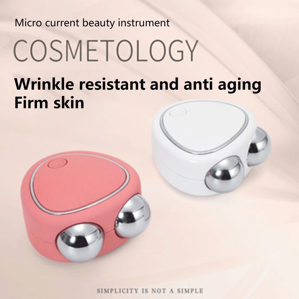 Portable Facial Micro-current Beauty Instrument For Lifting Thinning And Reducing Edema With Double Roller Massager Portable Facial Micro-current Beauty Instrument For Lifting Thinning And Reducing Edema With Double Roller Massager